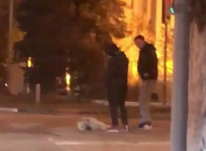 Странное поведение людей и собаки привлекло внимание шахтинцев Странное поведение людей и собаки привлекло внимание шахтинцев